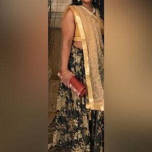Indian Wedding - black and gold lengha